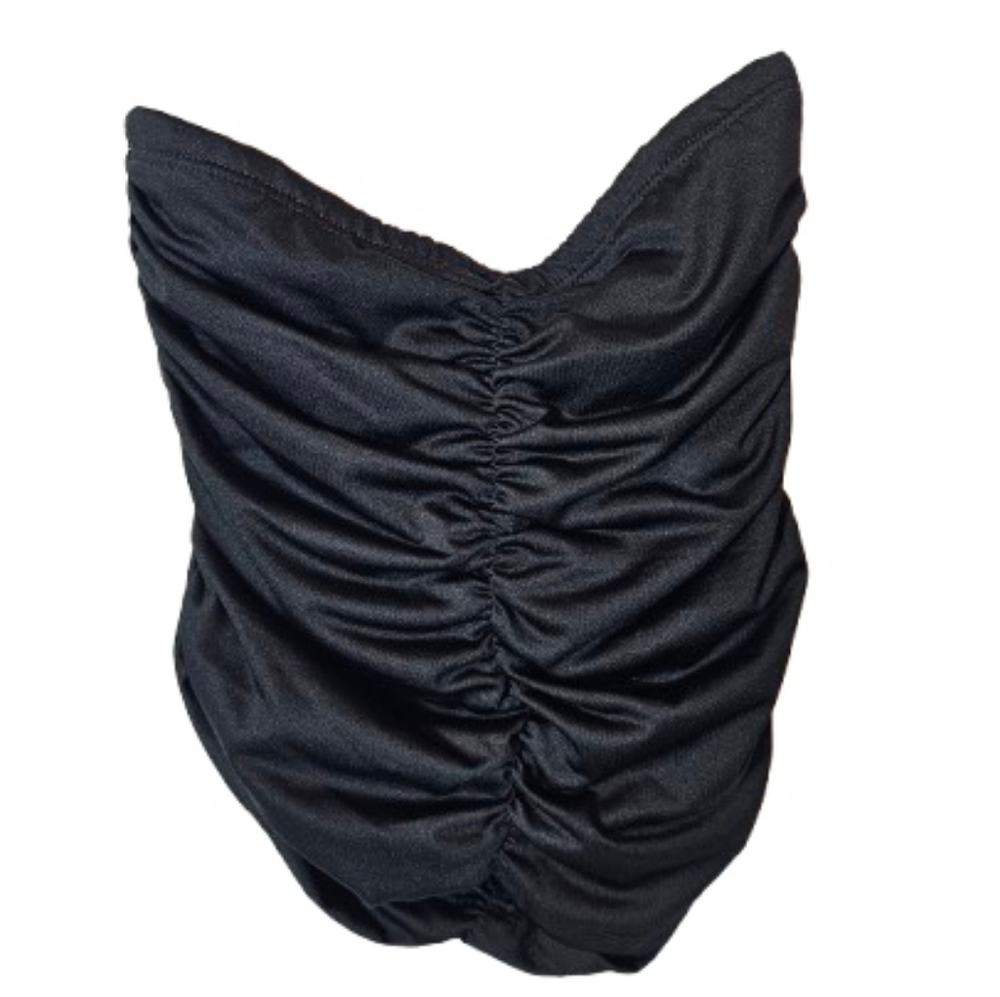 Live In The Moment Black Ruched Strapless Tube Top Women's Size Small NWT
